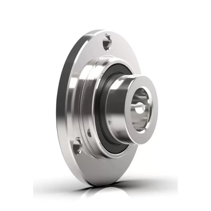 Compact integrated flange bearing with reduced envelope