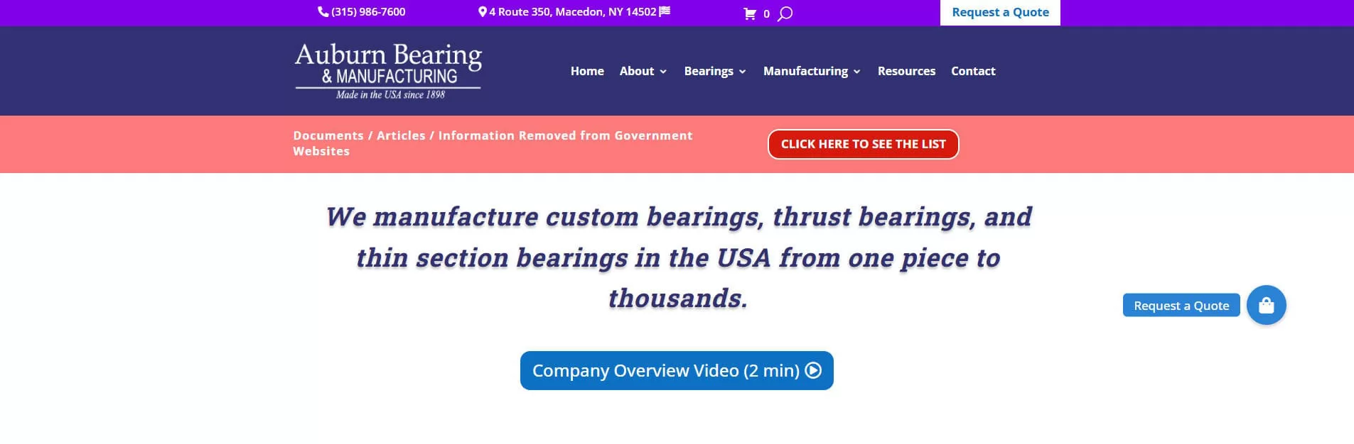 Auburn Bearing Manufacturing - USA Thrust Bearing Manufacturer since 1898