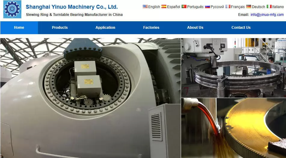 Shanghai Yinuo Slewing Ring Bearing Manufacturer China