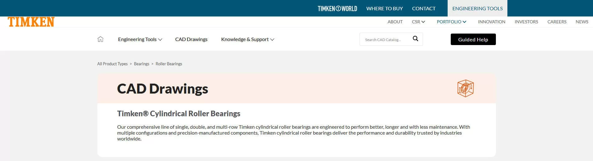 Timken cylindrical roller bearing manufacturer USA heavy duty