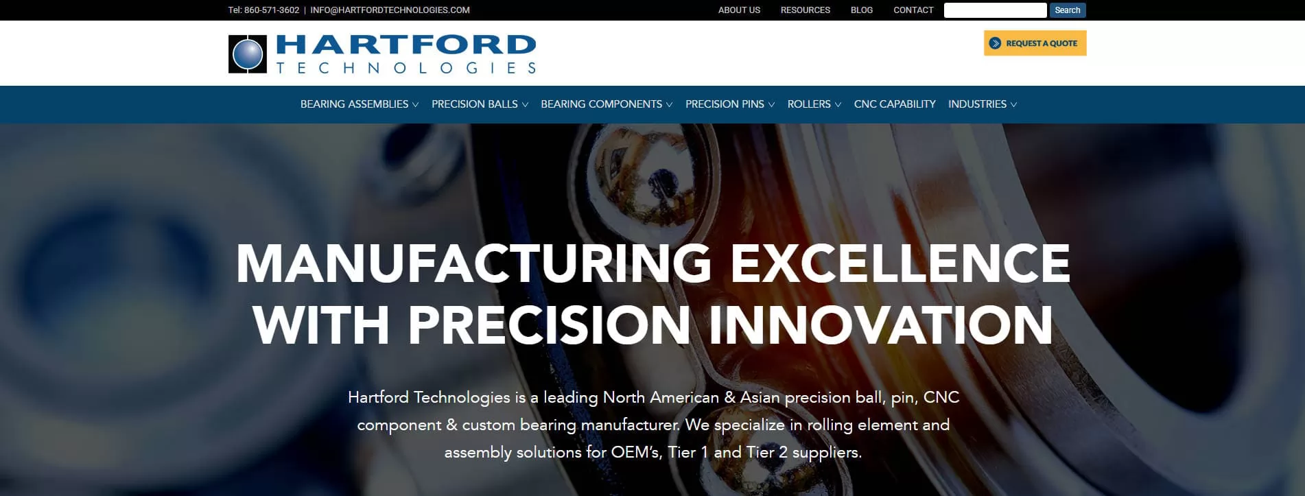 Hartford Technologies Custom Bearing Assemblies Manufacturer USA