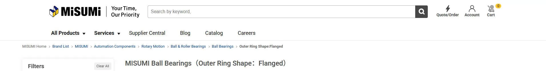 Misumi Flanged Ball Bearings Configurable Supplier