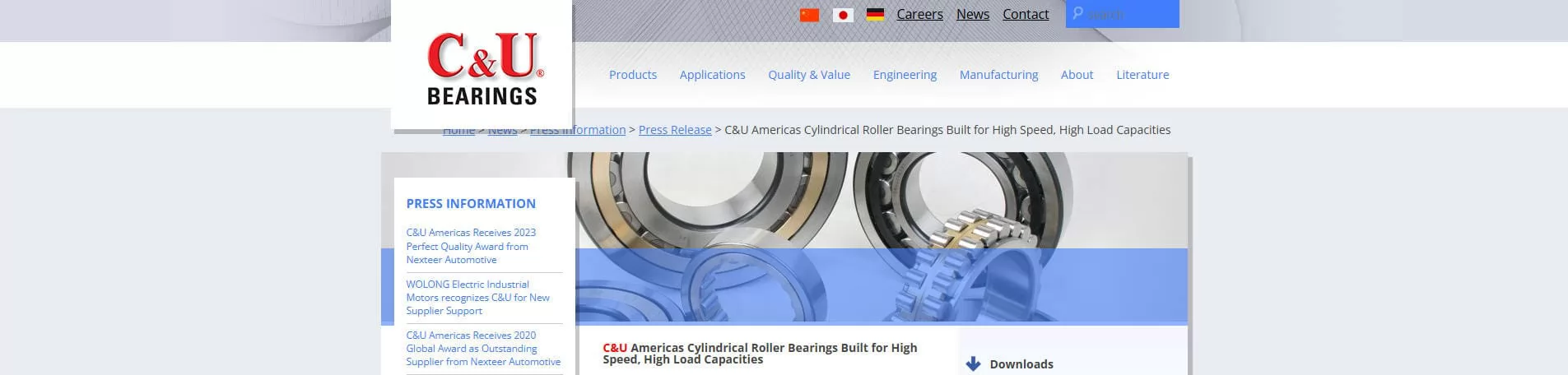 CU Bearing C&U cylindrical roller bearing factory China wholesale supplier