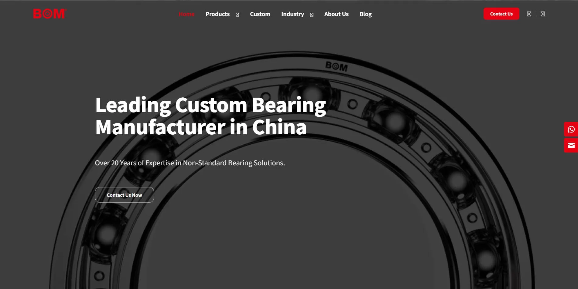 BOM double row angular contact ball bearing factory
