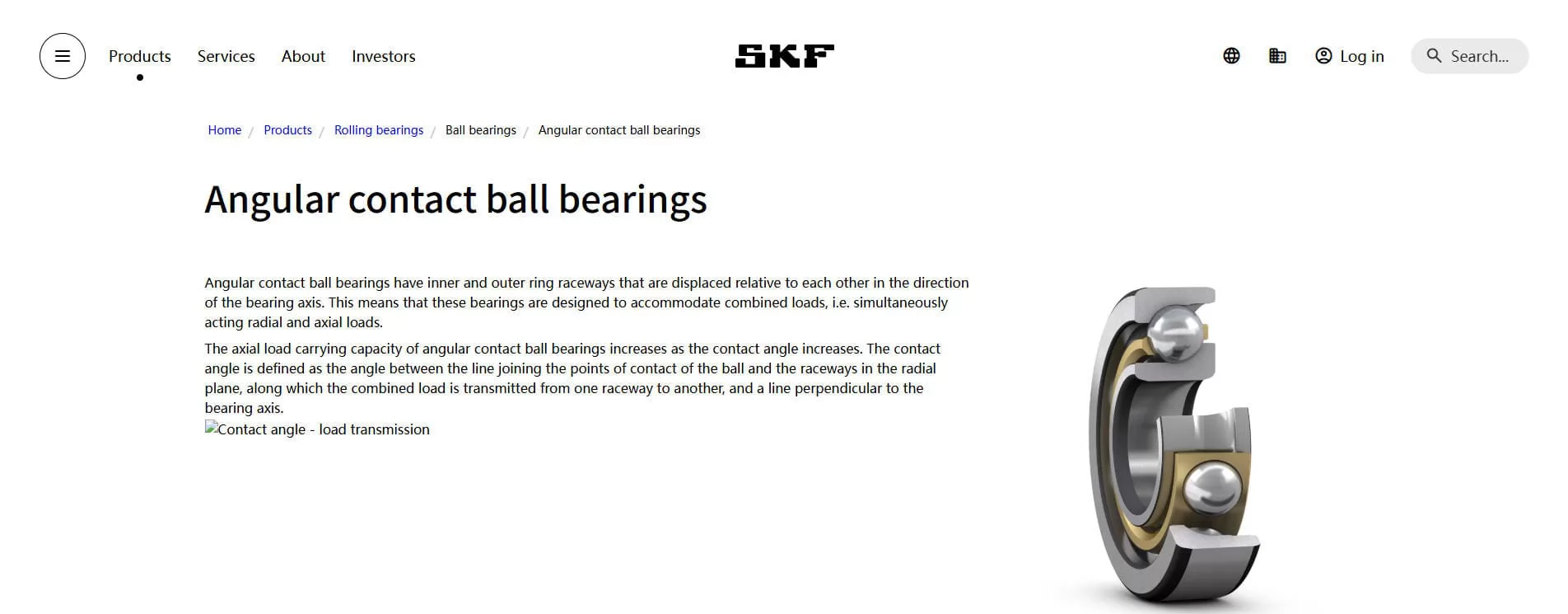 SKF angular contact ball bearing supplier factory