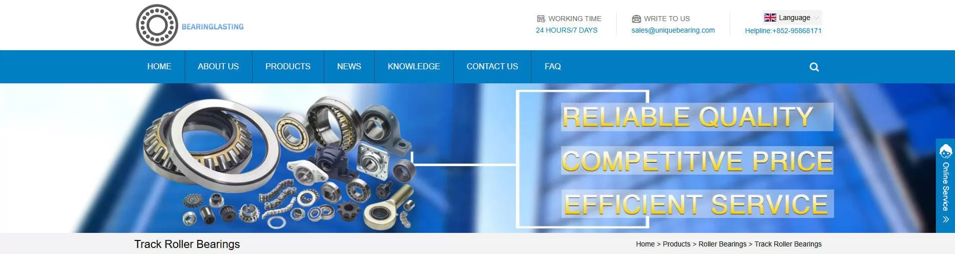 Unique Bearing China Track Roller Bearing Supplier